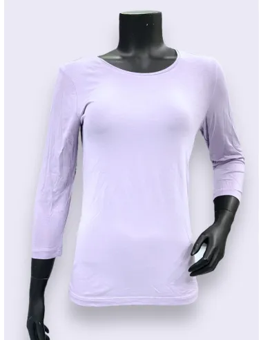 lilac 3/4 ærmet bluse til kvinder – TIPPY Basic Collection