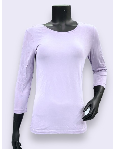 lilac 3/4 ærmet bluse til kvinder – TIPPY Basic Collection