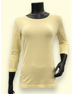 Gul 3/4 ærmet bluse til kvinder – TIPPY Basic Kollektion