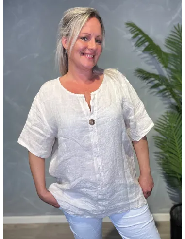 TIPPY SAND FARVET HØR BLUSE MED KNAP