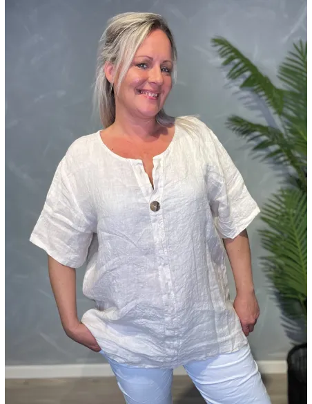TIPPY SAND FARVET HØR BLUSE MED KNAP