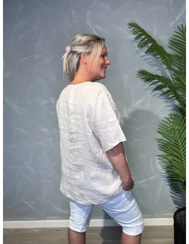 TIPPY SAND FARVET HØR BLUSE MED KNAP