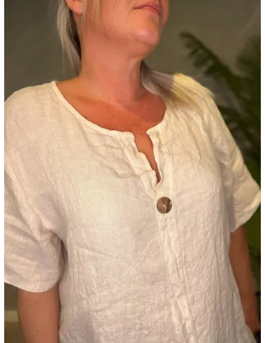 TIPPY SAND FARVET HØR BLUSE MED KNAP