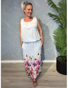 TIPPY HVID BLOMSTRET HØR MAXI NEDERDEL 2
