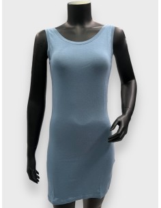 dusty blue lang top til kvinder i viskose med stretch – TIPPY Basic Collection