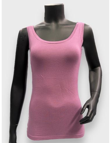 Light purple basis top uden ærmer i blød viskose, klassisk pasform med rund hals, casual og tidløst design