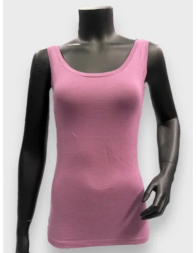 Light purple basis top uden ærmer i blød viskose, klassisk pasform med rund hals, casual og tidløst design