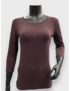 TIPPY 3/4 ÆRMET BLUSE KAFFE FARVET