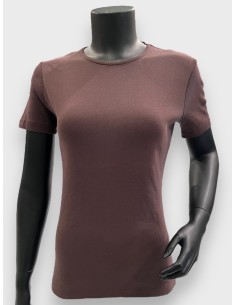 TIPPY basis t-shirt i coffee, klassisk design med rund hals