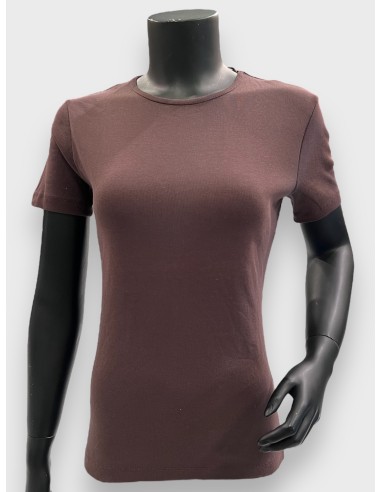 TIPPY basis t-shirt i coffee, klassisk design med rund hals