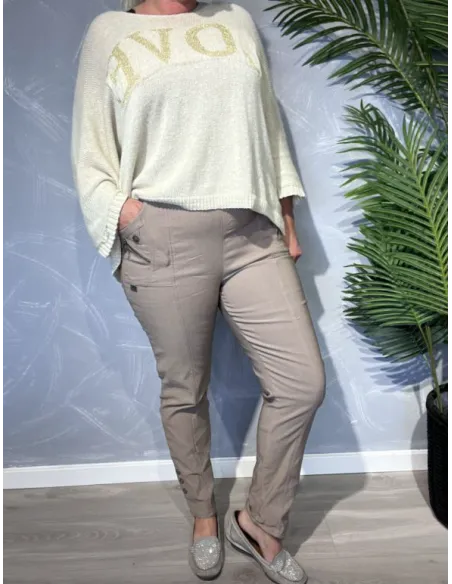 Beige Cherry Berry bukser med foer til kvinder – Cherry Berry”