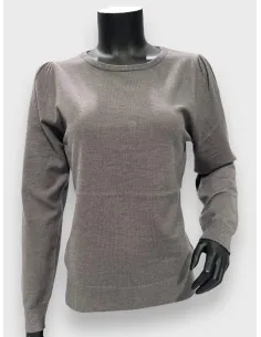 Grå pullover pufærmer til kvinder – Tippy Design