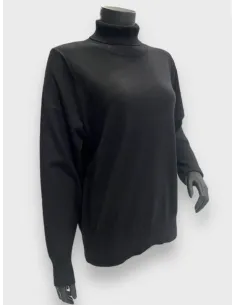 Sort fin strikket pullover med rullekrave til kvinder – Tippy Design 2