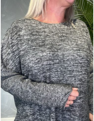 TIPPY'S UN JOUR STRIK MED RIBBET RYGLYS GRÅ