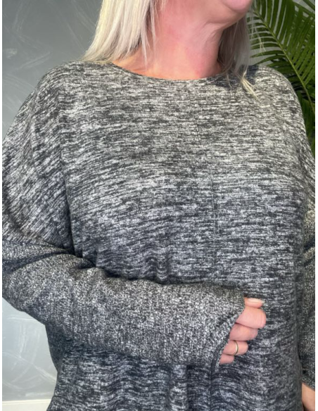 TIPPY'S UN JOUR STRIK MED RIBBET RYGLYS GRÅ