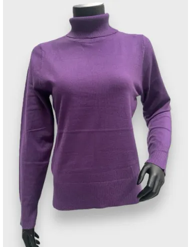 Lilla fin strikket pullover med rullekrave til kvinder – Tippy Design