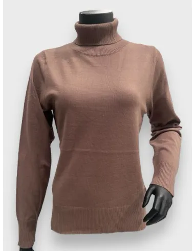 “Nougat fin strikket pullover med rullekrave til kvinder – Tippy Design”