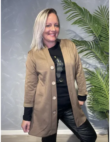 Brun cardigan med knapper til kvinder – TIPPY Collection