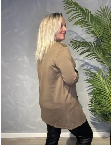 Bagside af brun cardigan til kvinder – TIPPY