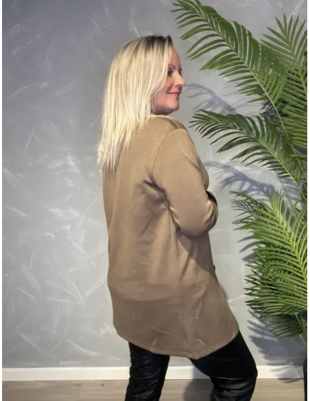 Bagside af brun cardigan til kvinder – TIPPY