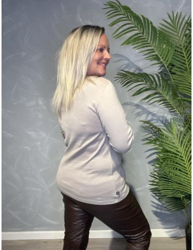 TIPPY LANGÆRMET T-SHIRT MED PRINT BEIGE