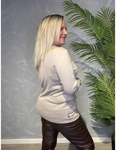 TIPPY LANGÆRMET T-SHIRT MED PRINT BEIGE