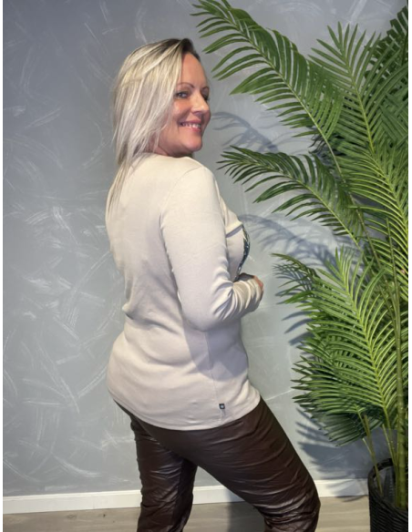 TIPPY LANGÆRMET T-SHIRT MED FJER PRINT SORT