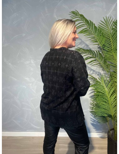 Bagside af sort bluse til kvinder – TIPPY