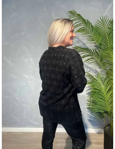 Bagside af sort bluse til kvinder – TIPPY