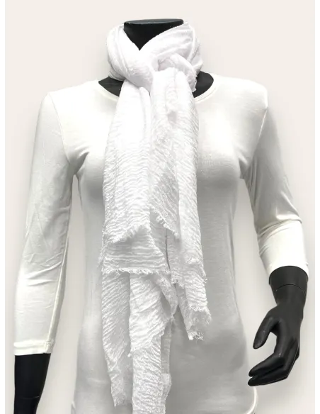 Hvid tørklæde 190x95 til kvinder – TIPPY Italian Select