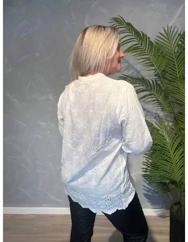 TIPPY HVID BRODERI ANGLAISE BLUSE