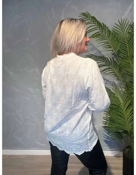 TIPPY HVID BRODERI ANGLAISE BLUSE