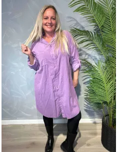 Lavendel fløjls skjorte med knapper til kvinder – Tippy Collection