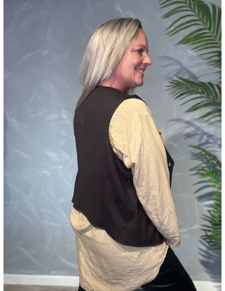 TIPPY BRUN KLASSISK BLAZER VEST