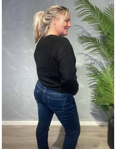Bagside af sort strik cardigan til kvinder – TIPPY