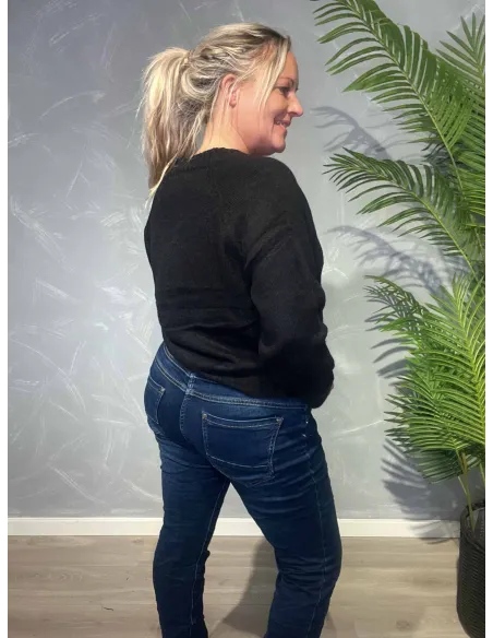 Bagside af sort strik cardigan til kvinder – TIPPY