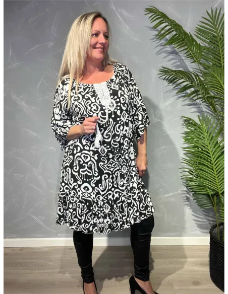 TIPPY A-KJOLE SORT PRINT