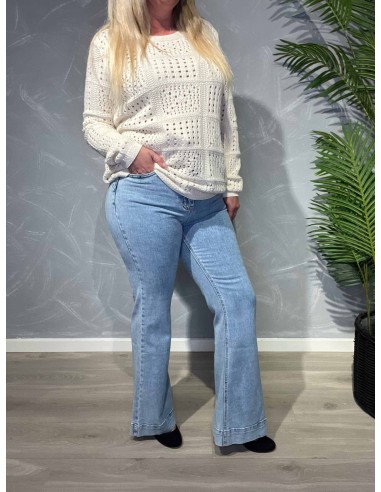 Lys blå flared leg jeans til kvinder – Karostar