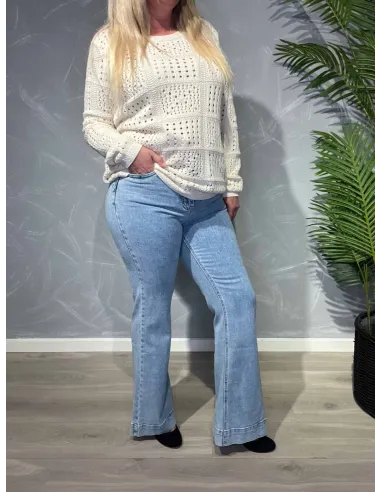 Lys blå flared leg jeans til kvinder – Karostar