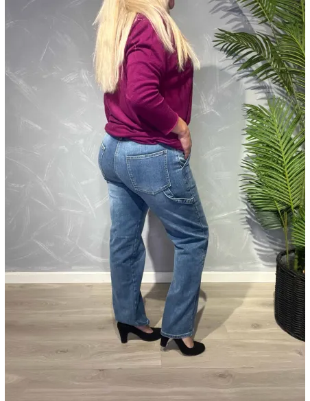 Bagside af denim cargo jeans til kvinder – TIPPY