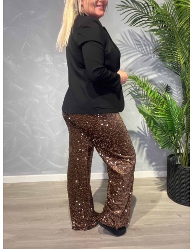 Bagside af brun pailletbuks til kvinder – TIPPY