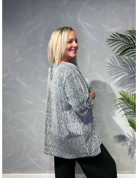 TIPPY;  LANGÆRMET GLIMMER BLUSE