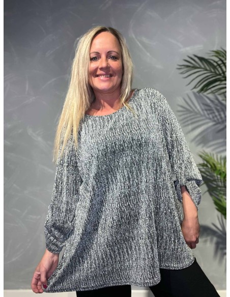 TIPPY;  LANGÆRMET GLIMMER BLUSE