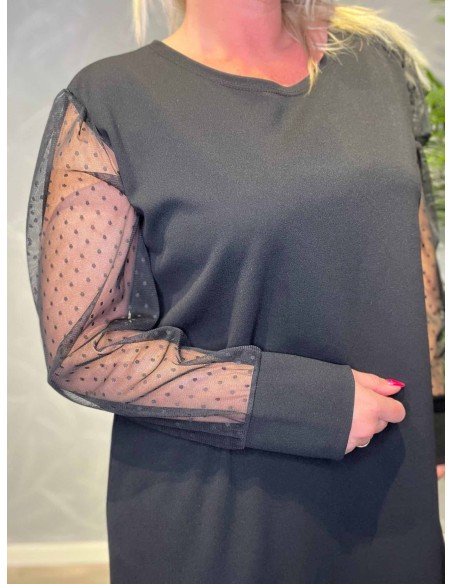 TIPPY; KJOLE MED MESH ÆRMER