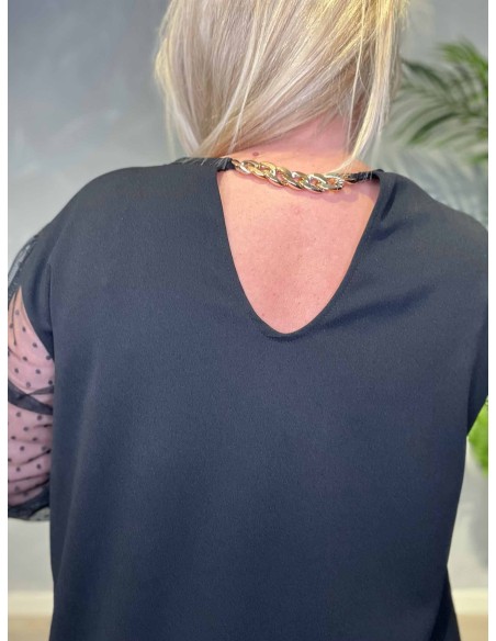 TIPPY; KJOLE MED MESH ÆRMER