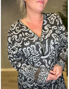 "Sort tunika med print og lynlås til kvinder - TIPPY Design" 2