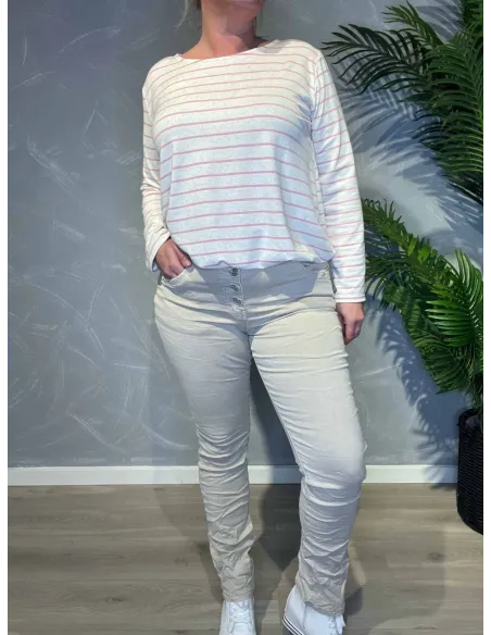 Beige slim fit jeans til kvinder – Karostar