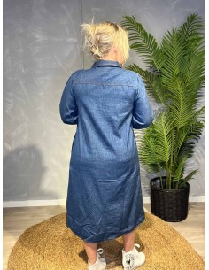“Mørk blå denim skjortekjole til kvinder – Un Jour by TIPPY 2
