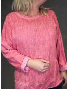 Coral bluse med struktur og snørre til kvinder – TIPPY Collection 2