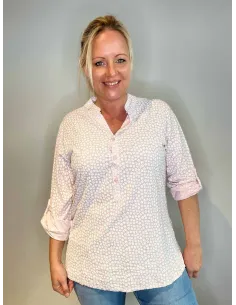 Rosa skjorte bluse med blomsterprint til kvinder – Tippy Collection